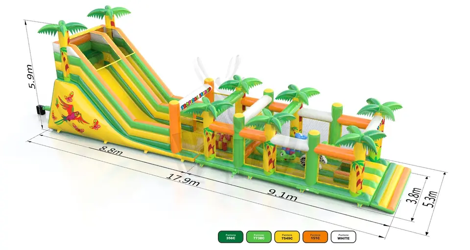with Active Center Tropical Islands commercial inflatable slide