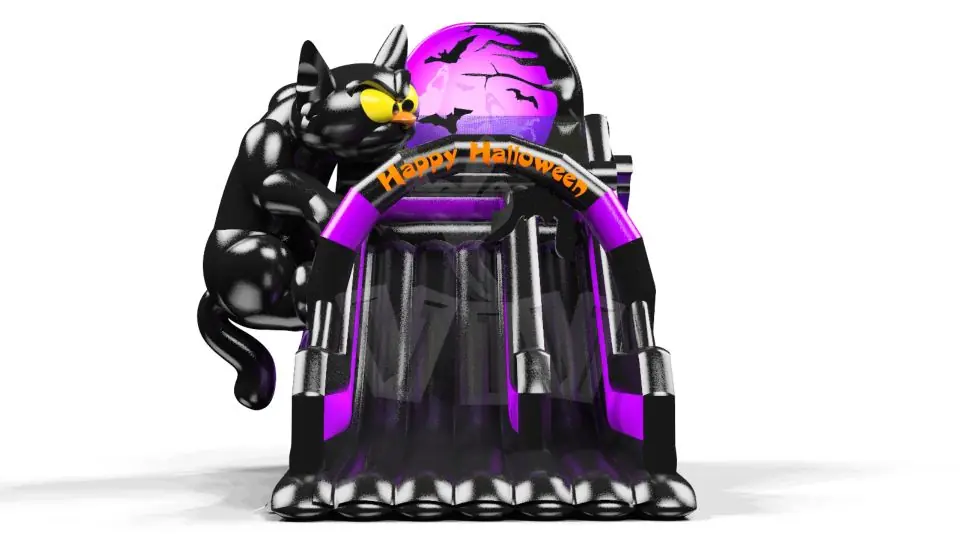 with Cat - Collection Happy Halloween commercial inflatable slide