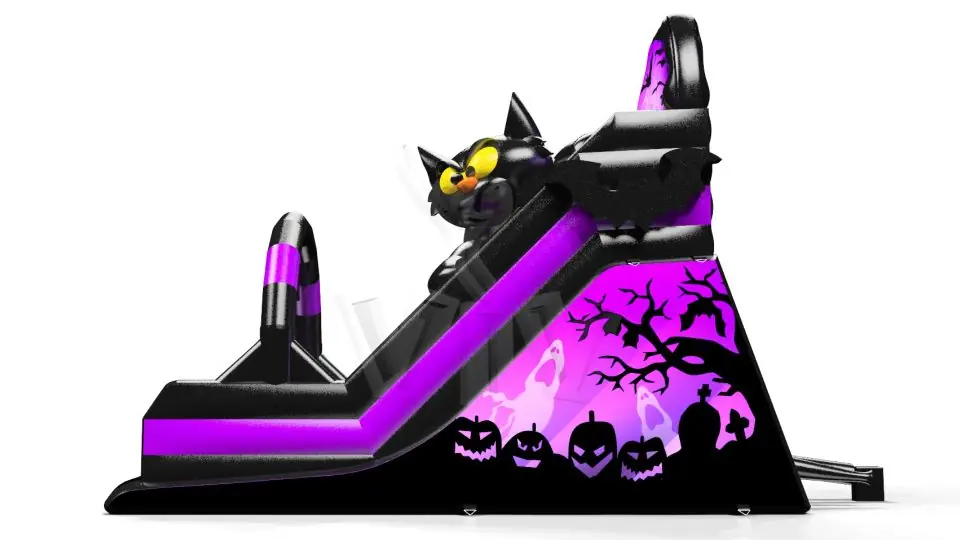 with Cat - Collection Happy Halloween commercial inflatable slide