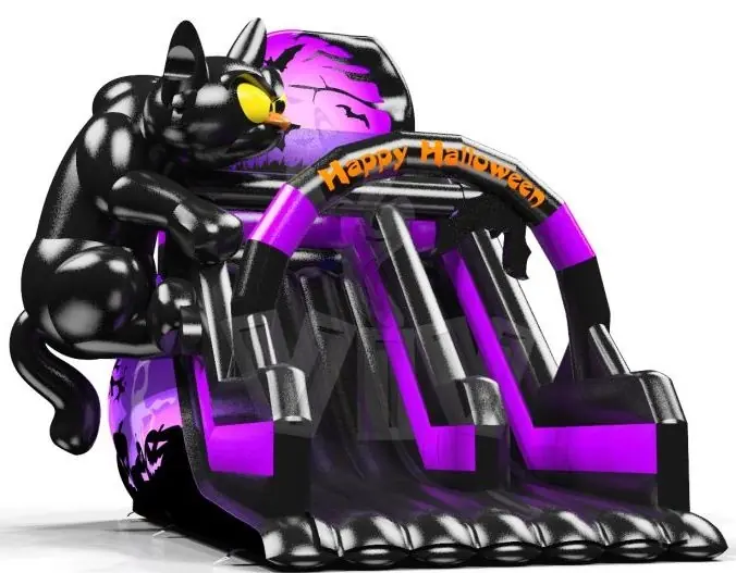 with Cat - Collection Happy Halloween commercial inflatable slide
