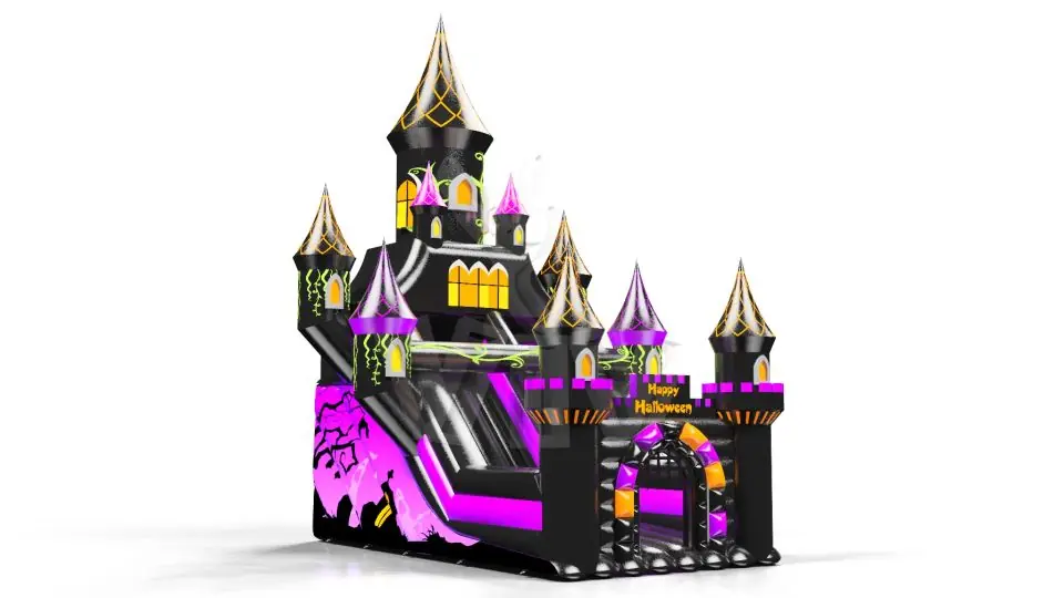 with Towers - Collection Happy Halloween commercial inflatable slide