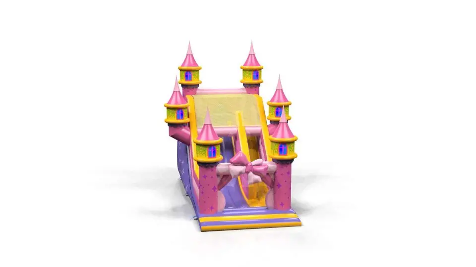 with Towers - Pink Collection commercial inflatable slide