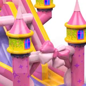 with Towers - Pink Collection commercial inflatable slide