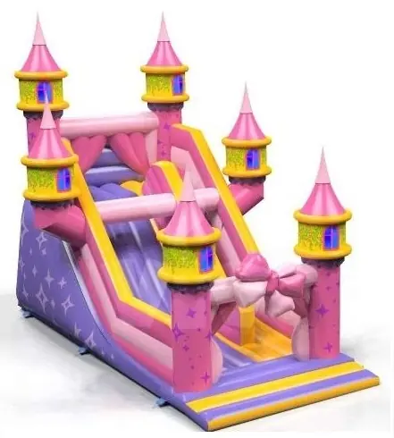 with Towers - Pink Collection commercial inflatable slide