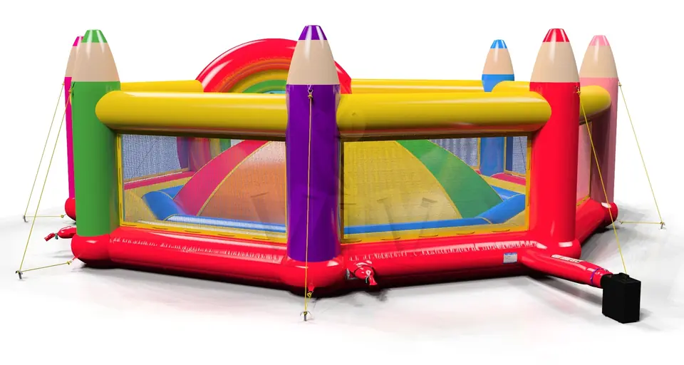 Soft Mountain Crayons XL with fence commercial inflatable soft mountain