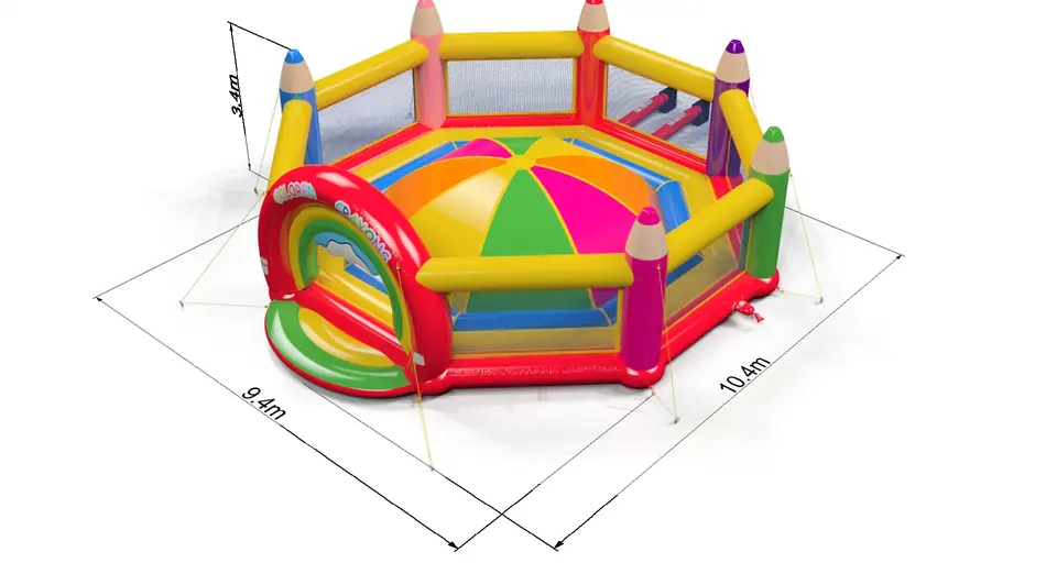 Soft Mountain Crayons XL with fence commercial inflatable soft mountain