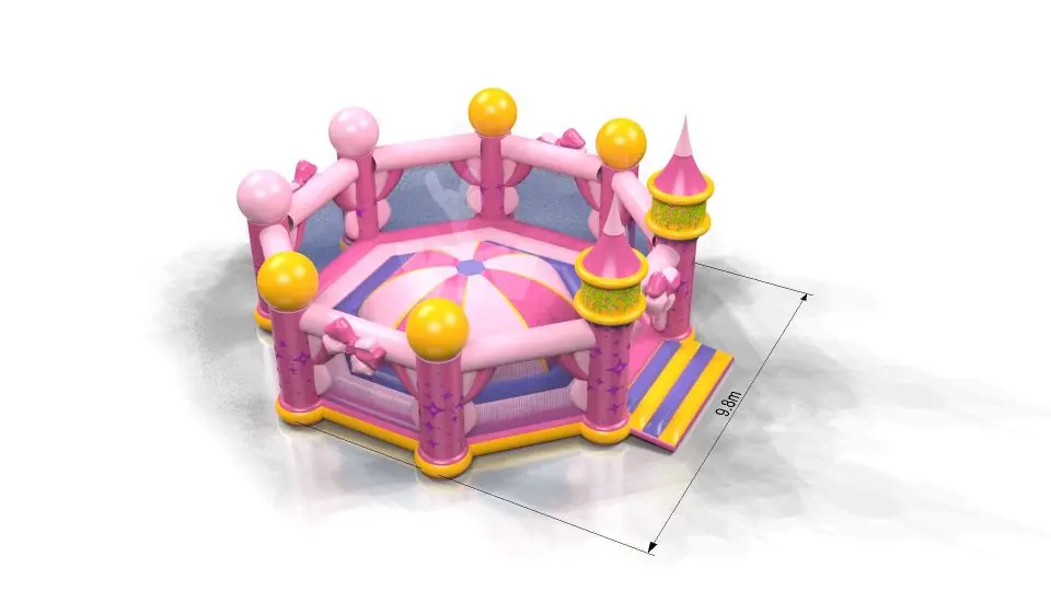 Soft Mountain Pink with the floor under the bowl - Pink Collection commercial inflatable soft mountain