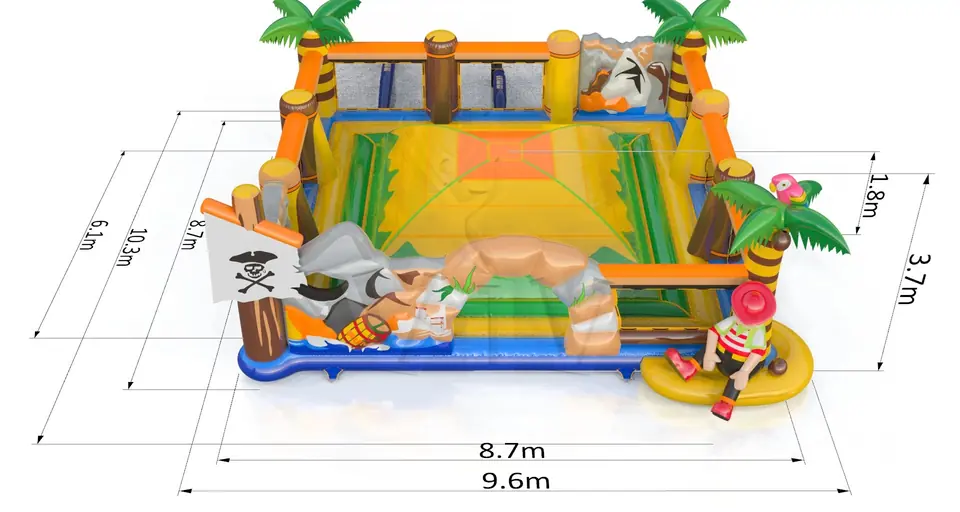 Soft Mountain with Barrier Pirate - Collection Pirate commercial inflatable soft mountain