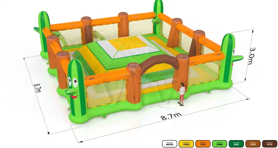 Soft Mountain with cactuses and fences commercial inflatable soft mountain