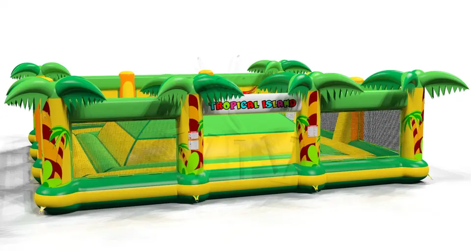Soft Mountain with fence Tropical Islands commercial inflatable soft mountain