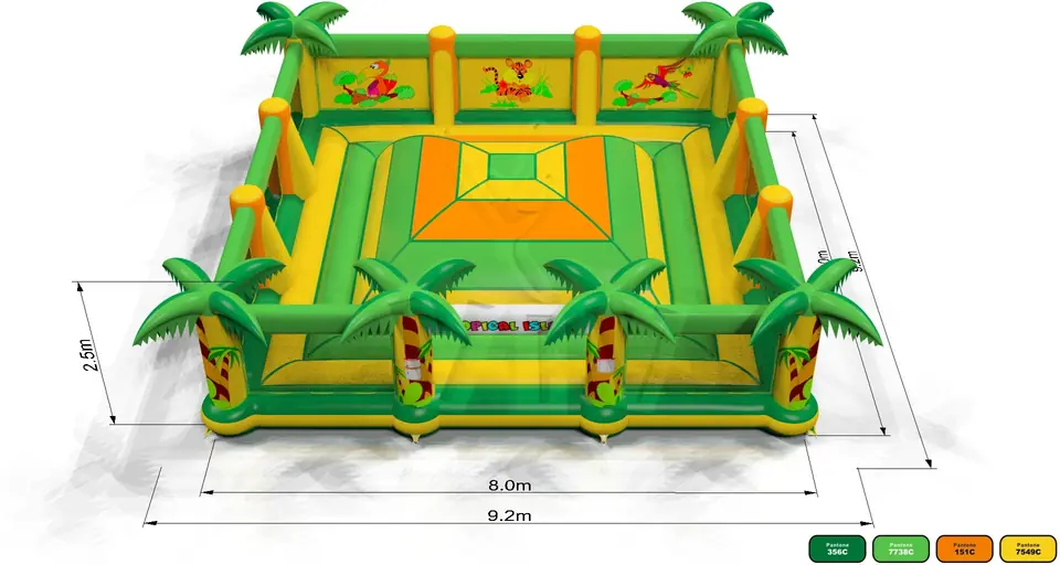 Soft Mountain with fence Tropical Islands commercial inflatable soft mountain