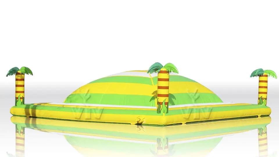 Soft Mountain with palms 8 x 8 m with the floor under the bowl commercial inflatable soft mountain
