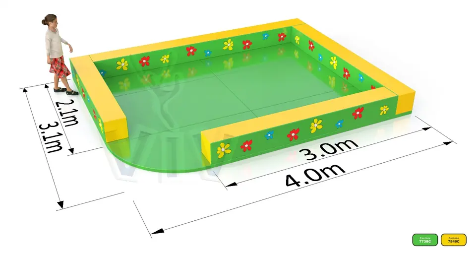 Corner Barriers & Floor foam soft play element for dry indoor play areas