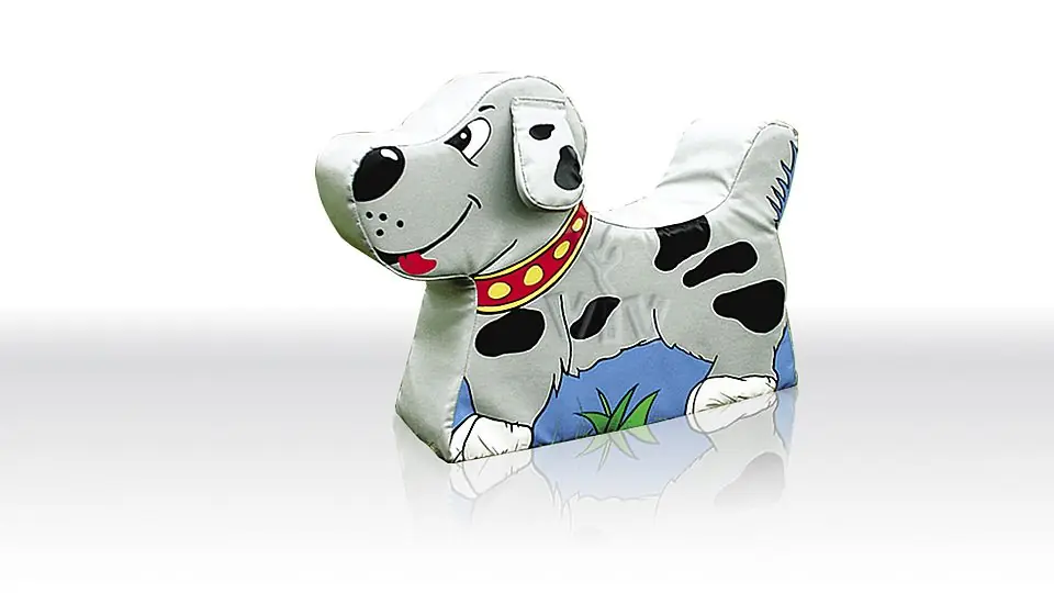 Dog foam soft play character for dry indoor play areas