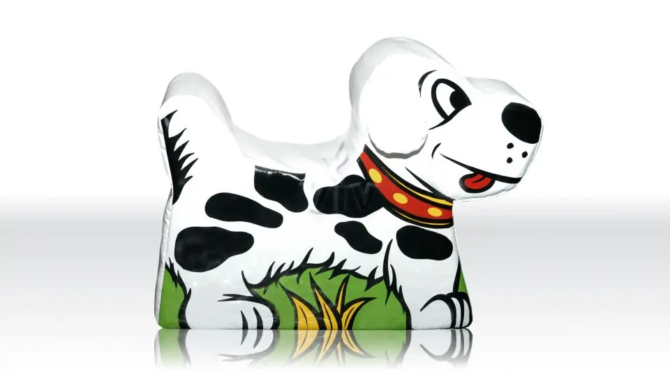 Dog foam soft play character for dry indoor play areas