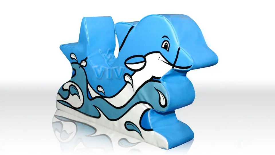 Dolphin foam soft play character for dry indoor play areas