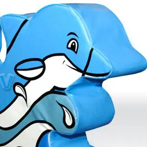 Dolphin foam soft play character for dry indoor play areas