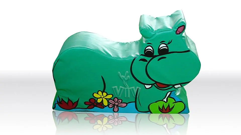 Hipopotamus foam soft play character for dry indoor play areas