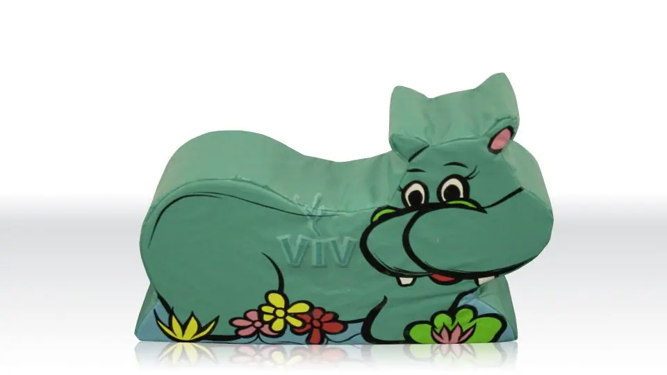 Hipopotamus foam soft play character for dry indoor play areas