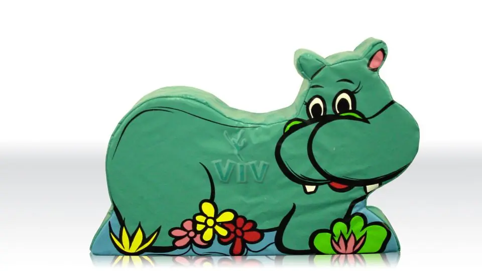 Hipopotamus foam soft play character for dry indoor play areas