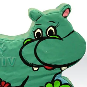 Hipopotamus foam soft play character for dry indoor play areas