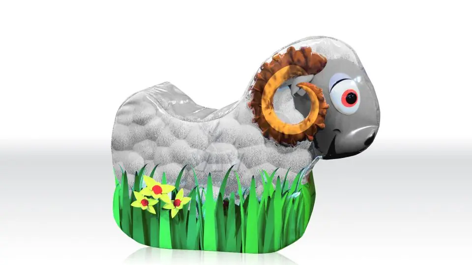 Lamb foam soft play character for dry indoor play areas