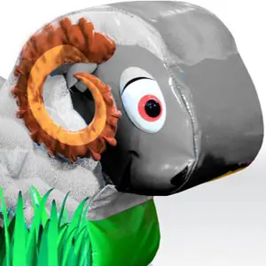Lamb foam soft play character for dry indoor play areas