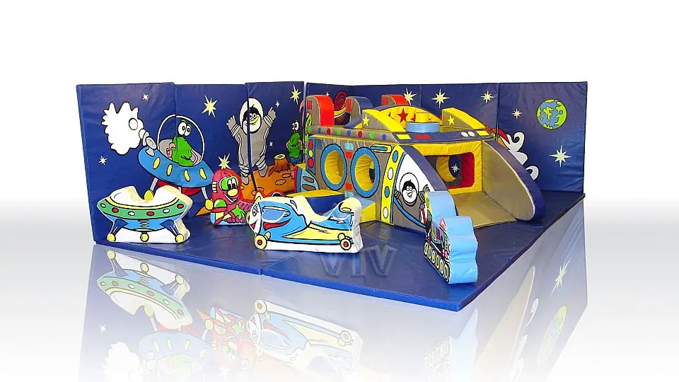 Space Playground (no figures) foam soft play playground structure for dry indoor play areas