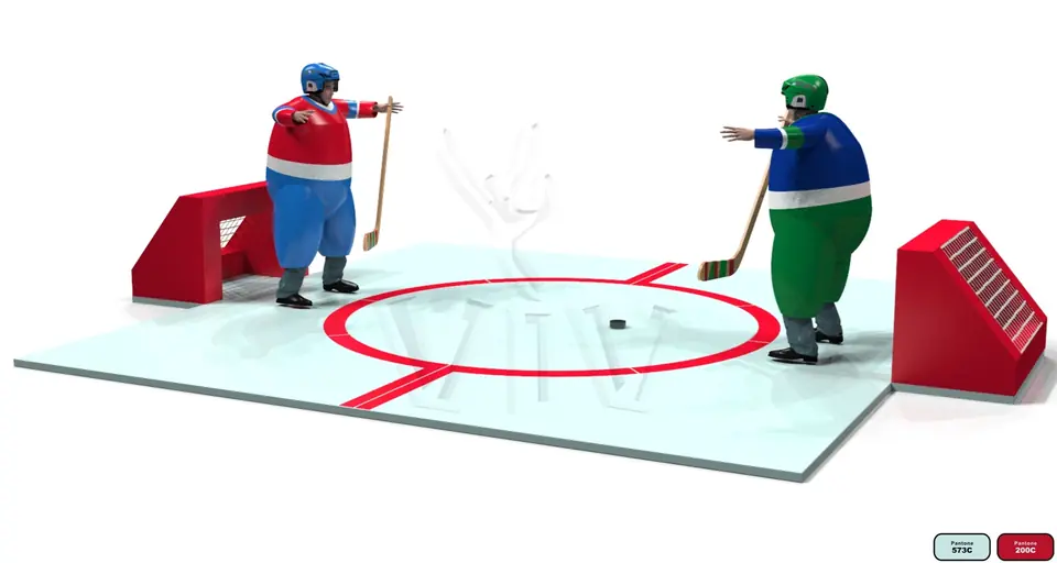 Sumo Hockey Players foam soft play element for dry indoor play areas