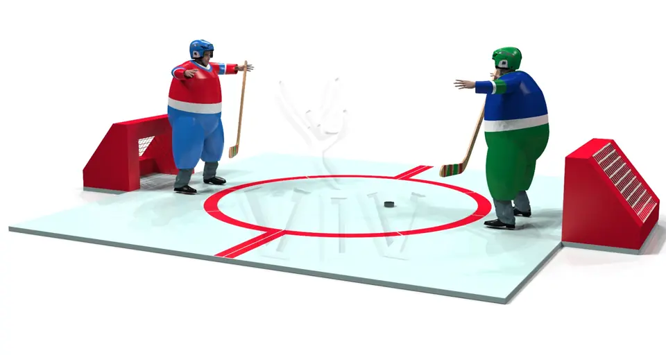 Sumo Hockey Players foam soft play element for dry indoor play areas