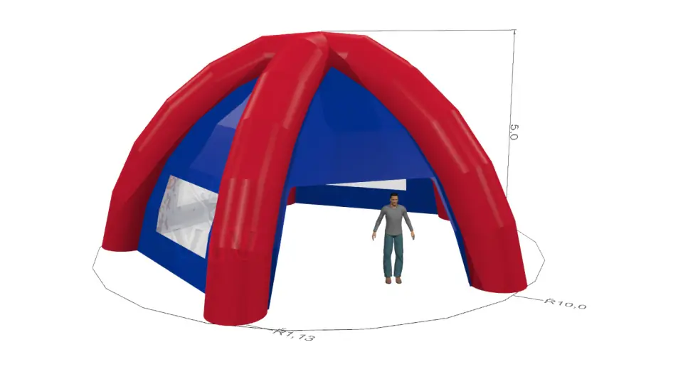 Tent Spider - External diameter 10 m commercial promotional inflatable tent
