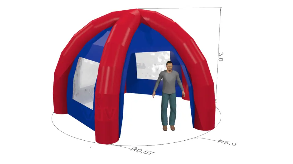 Tent Spider - External diameter 5 m commercial promotional inflatable tent
