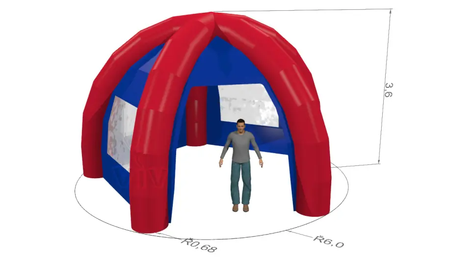 Tent Spider - External diameter 6 m commercial promotional inflatable tent