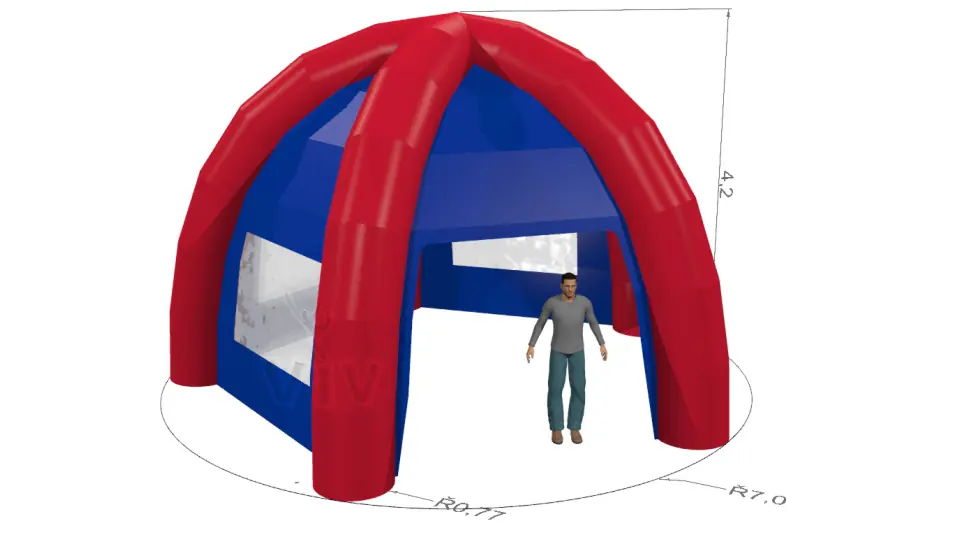 Tent Spider - External diameter 7 m commercial promotional inflatable tent