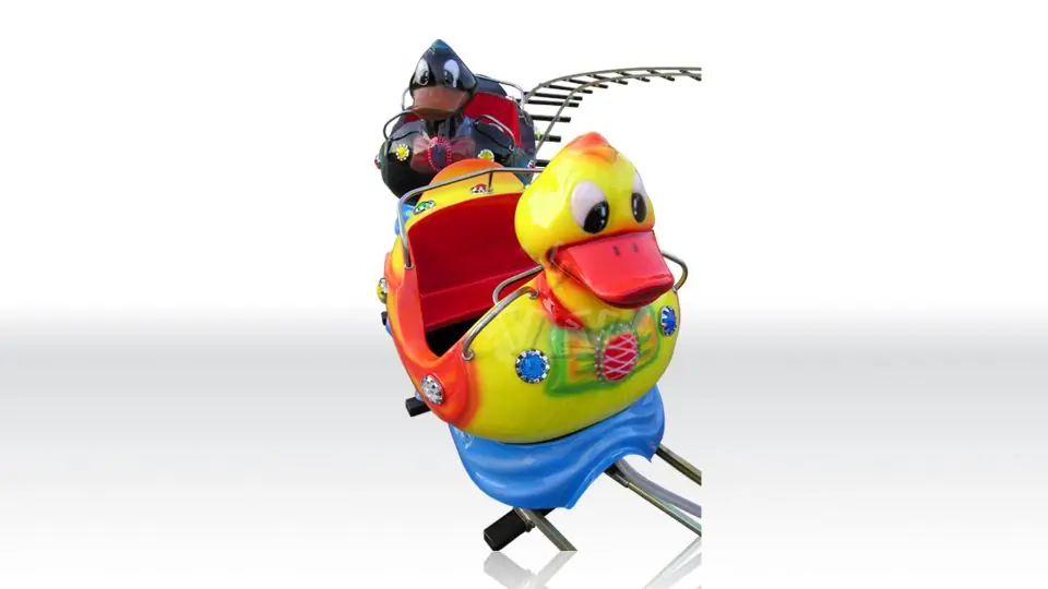 Duck commercial mechanical train attraction