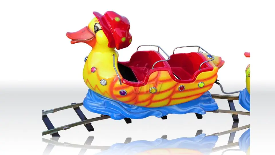 Duck commercial mechanical train attraction