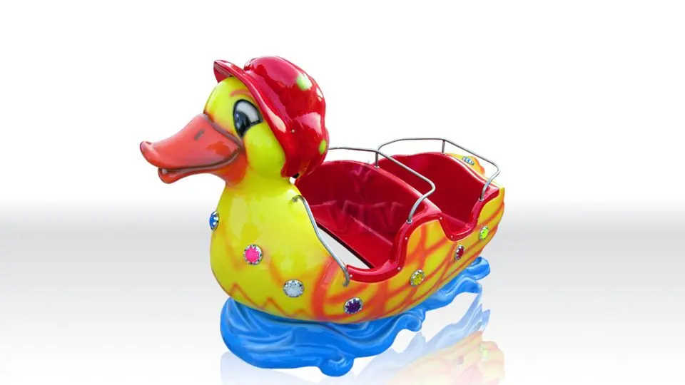 Duck commercial mechanical train attraction