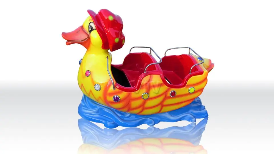 Duck commercial mechanical train attraction