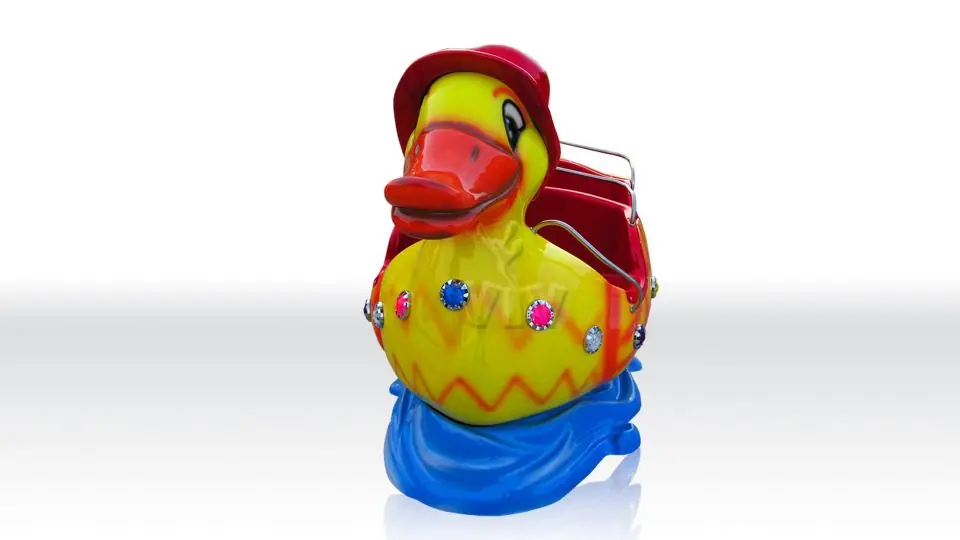 Duck commercial mechanical train attraction