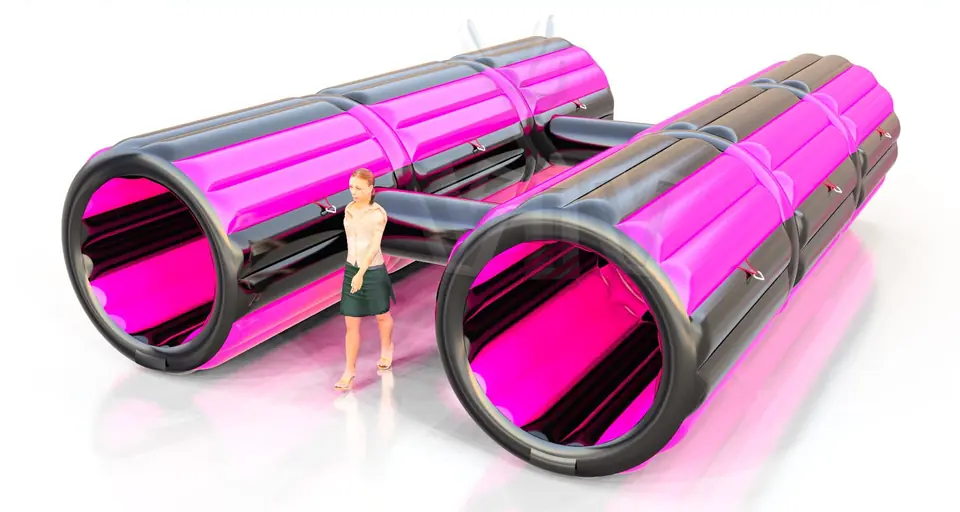 Double Tunnel 7m commercial inflatable tunnel
