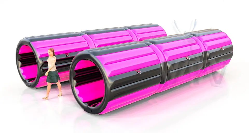Double Tunnel 7m commercial inflatable tunnel