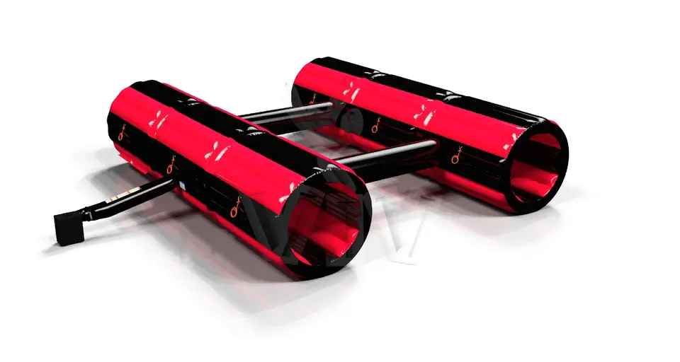 Double Tunnel Black and Red commercial inflatable tunnel