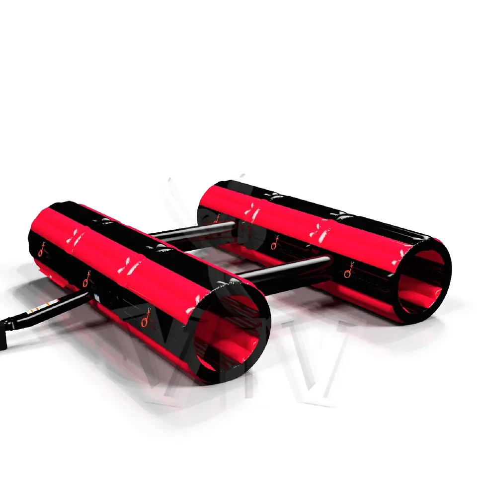 Double Tunnel Black and Red commercial inflatable tunnel