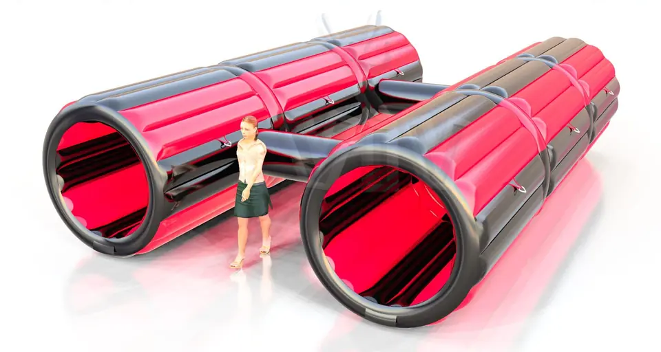 Double tunnel - Collection Fun in Black commercial inflatable tunnel