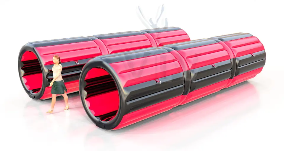 Double tunnel - Collection Fun in Black commercial inflatable tunnel