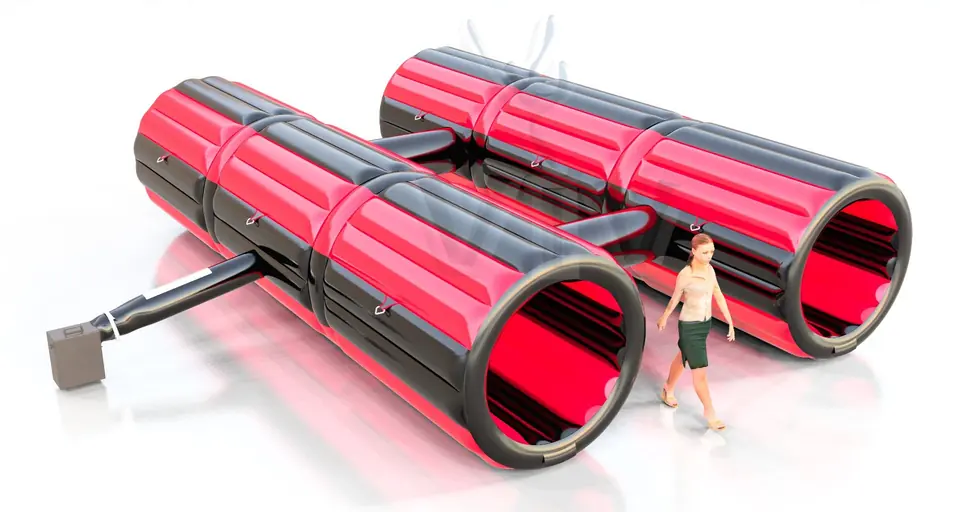 Double tunnel - Collection Fun in Black commercial inflatable tunnel