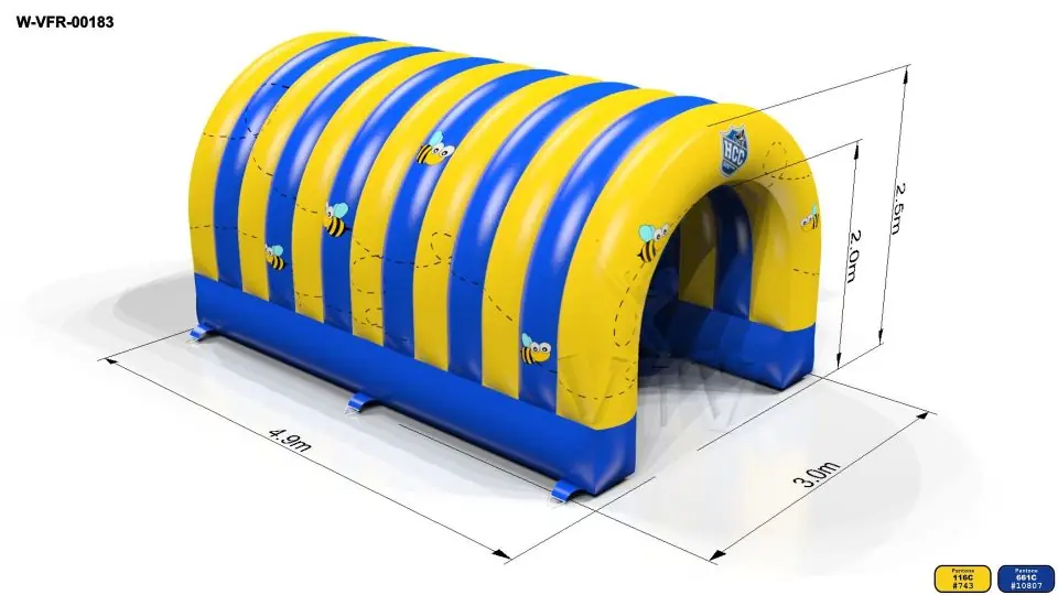Tunnel 4.9 x 3.0 x 2.5 m commercial inflatable tunnel