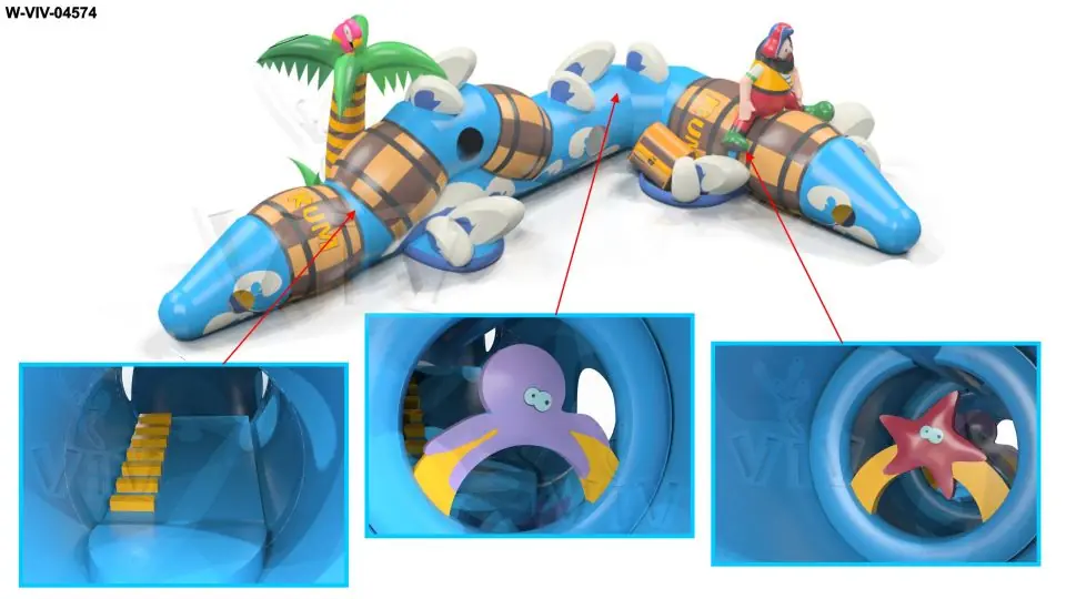 Tunnel Barrels - Collection Pirate commercial inflatable tunnel