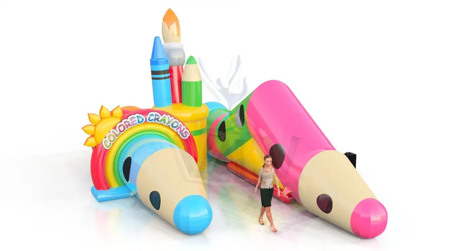 Tunnel Crayons - Collection Crayons commercial inflatable tunnel