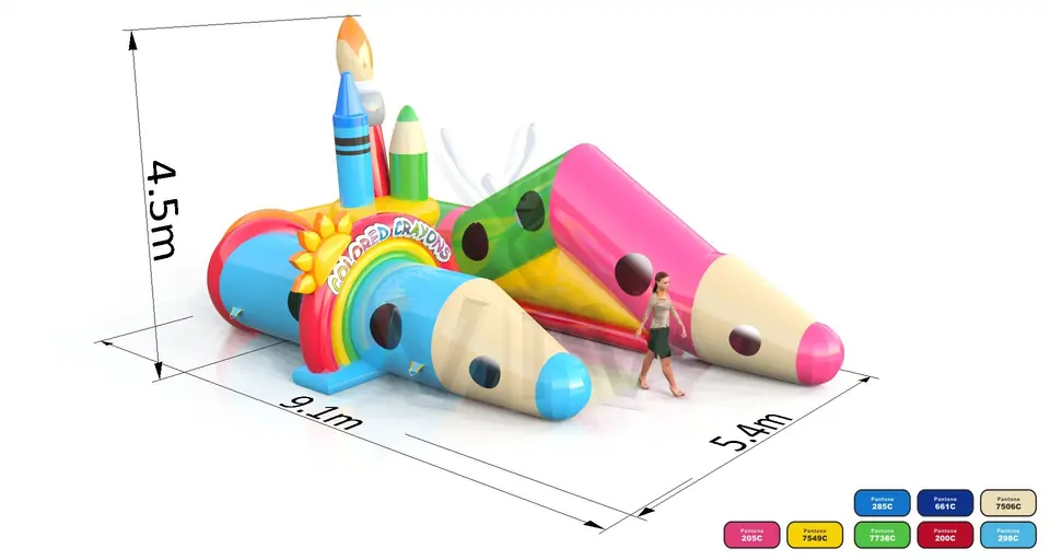 Tunnel Crayons - Collection Crayons commercial inflatable tunnel
